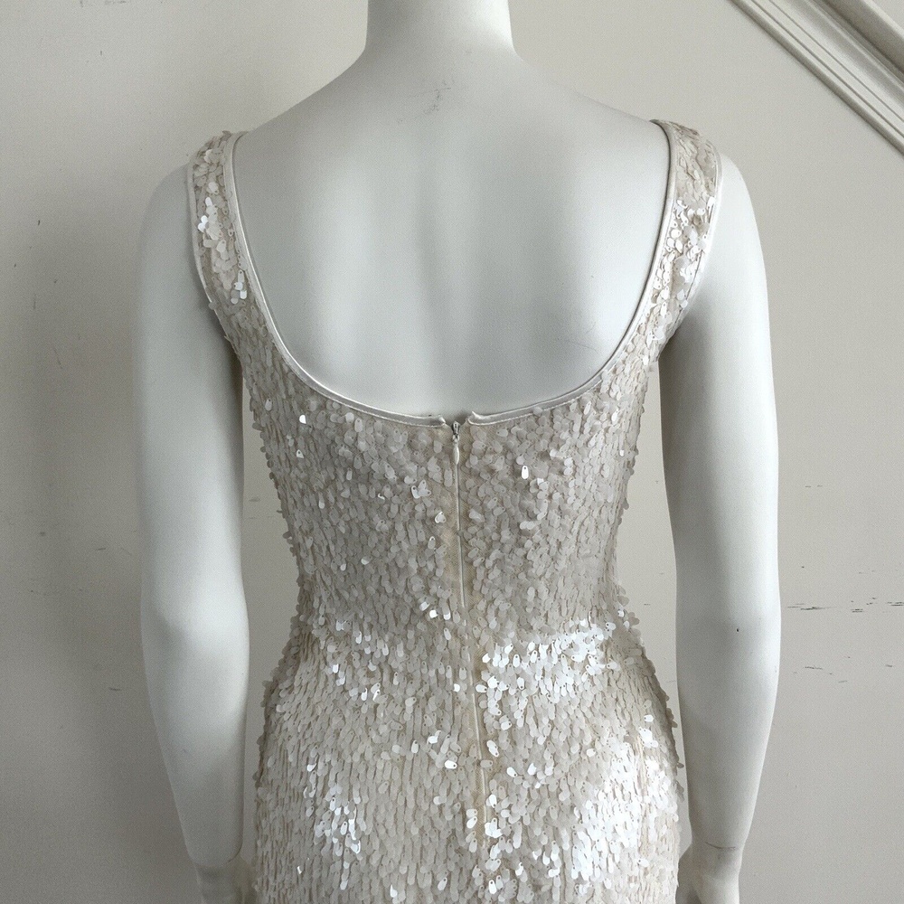 White House Black Market Ivory Sequin Body-con Dress 00 - Picture 10 of 11